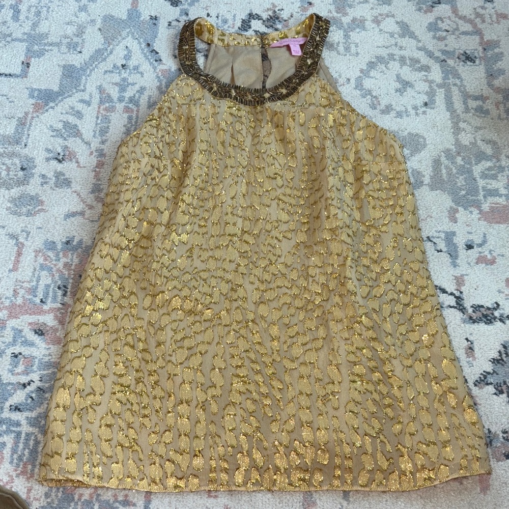 Lilly Pulitzer Gold Sequin top size. Xs